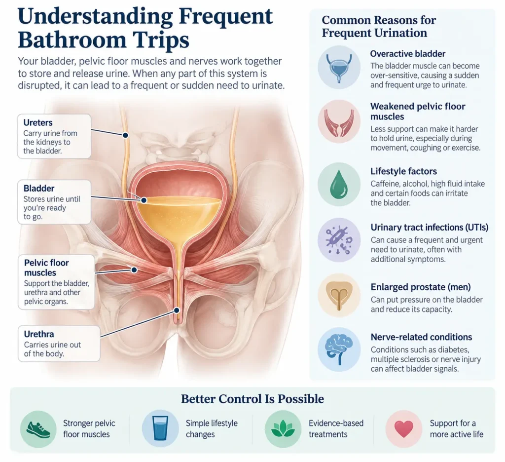 urinary incontinence symptoms and treatment options guide detailed infographics by incontinence direct Birmingham