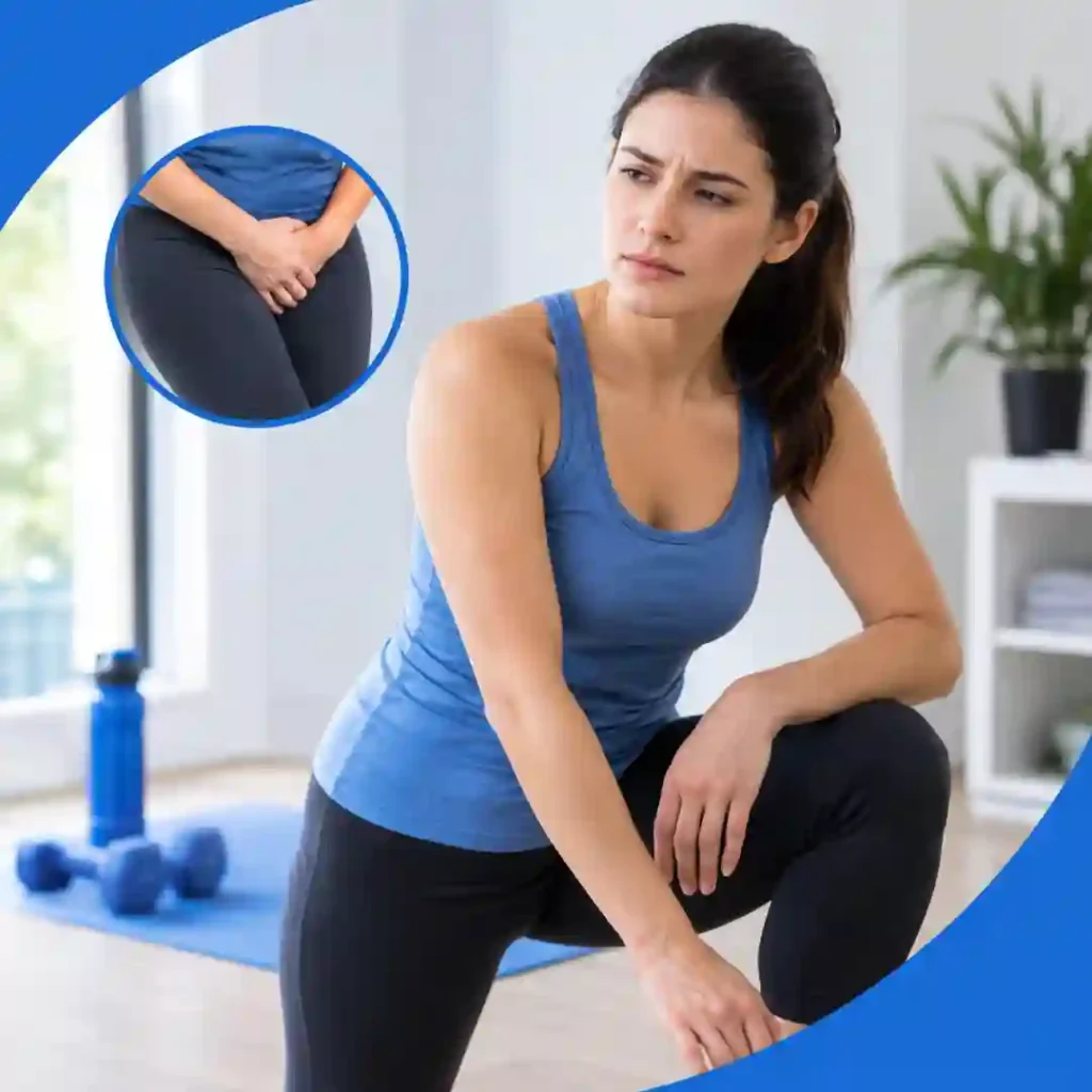 Pelvic-floor exercise Birmingham guidance for urinary leakage, focusing on correct muscle technique, relaxed breathing, muscle relaxation and seeking professional advice if symptoms worsen.